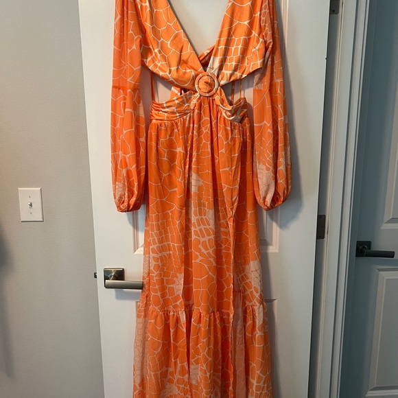 12th Tribe Daphnie Orange Maxi Dress - Picture 9 of 10